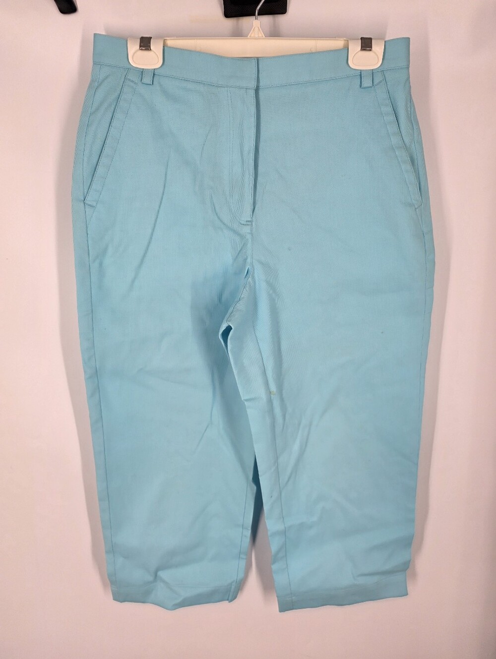 Liz Claiborne Lizsport Anissa Aqua Blue Cropped Pants Size 10 Capris